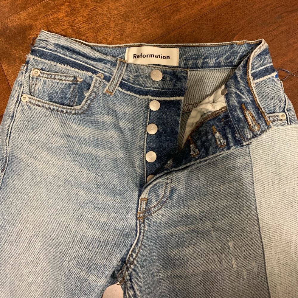 Reformation button fly jeans